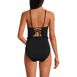 Women's Tie Front Ruffle Monokini One Piece Swimsuit, Back