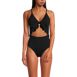 Women's Tie Front Ruffle Monokini One Piece Swimsuit, Front