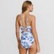 Women's Tie Front Ruffle Monokini One Piece Swimsuit, Back