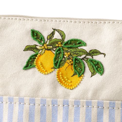Embroidered Zipper Canvas Pouch - image 4