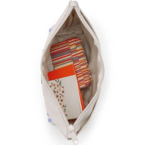 Embroidered Zipper Canvas Pouch - image 2