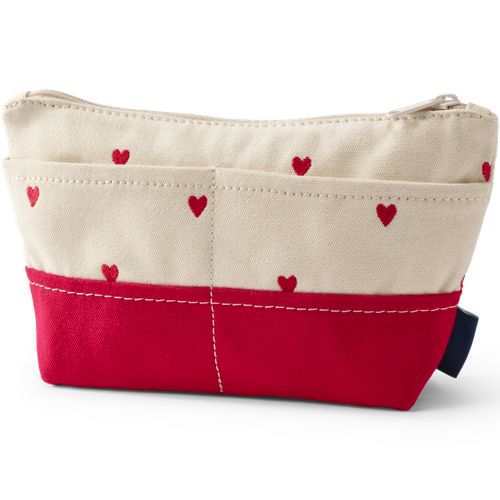 Embroidered Zipper Canvas Pouch, Back