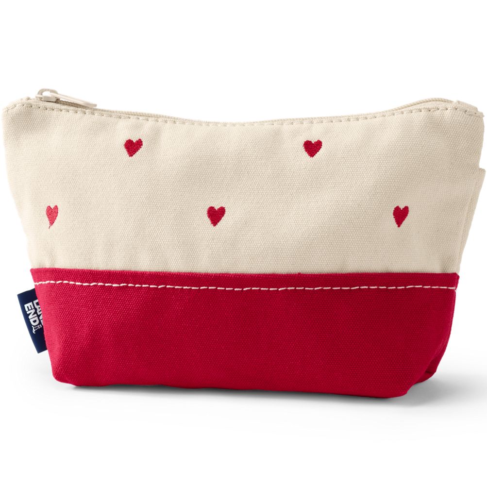 Embroidered Zipper Canvas Pouch | Lands' End