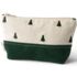 Embroidered Zipper Canvas Pouch, Front