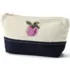 Embroidered Zipper Canvas Pouch, Front