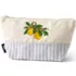 Embroidered Zipper Canvas Pouch, Front