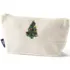 Embroidered Zipper Canvas Pouch, Front