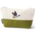 Embroidered Zipper Canvas Pouch, Front