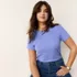 Women's Drapey Rib Fitted Short Sleeve Mini T-Shirt, alternative image