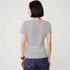 Women's Drapey Rib Fitted Short Sleeve Mini T-Shirt, Back
