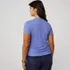Women's Drapey Rib Fitted Short Sleeve Mini T-Shirt, Back