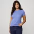 Women's Drapey Rib Fitted Short Sleeve Mini T-Shirt, Front