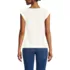 Women's Linen Blend Cap Sleeve Gathered Shoulder Tee, Back