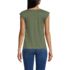 Women's Linen Blend Cap Sleeve Gathered Shoulder Tee, Back