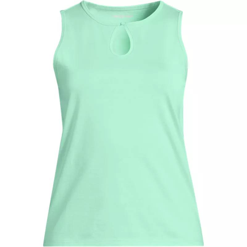 Women's Petite Supima Keyhole Tank, Front