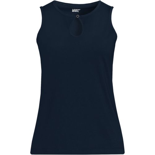 売れ筋商品|||ランズエンド カットソー トップス レディース Women's Supima Cotton Tunic Tank Top Limoncello yellow micro stripe Women's Supima Cotton Tunic Tank Top | Lands' End