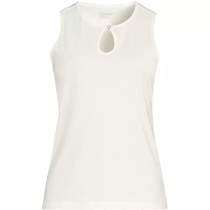 Women's Plus Size Supima Keyhole Tank, Front
