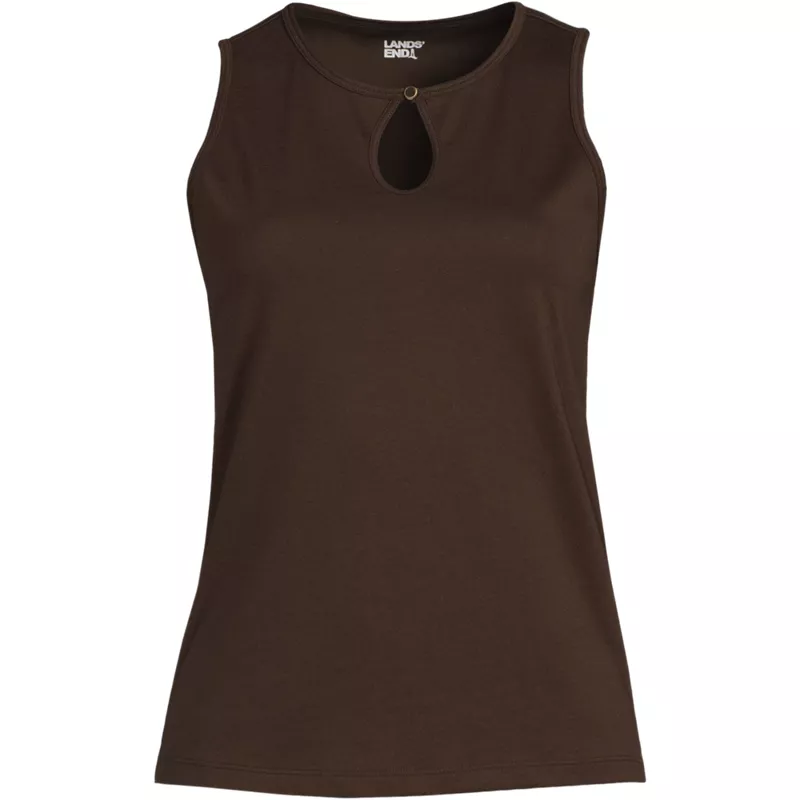 Women's Petite Supima Keyhole Tank, Front