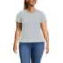 Women's Plus Size Drapey Rib Fitted Short Sleeve Mini T-Shirt, Front