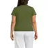 Women's Plus Size Linen Blend Short Sleeve Button Front Polo Top, Back