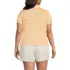 Women's Plus Size Linen Blend Short Sleeve Button Front Polo Top, Back