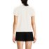 Women's Linen Blend Short Sleeve Button Front Polo Top, Back