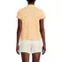 Women's Linen Blend Short Sleeve Button Front Polo Top, Back