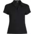 Women's Linen Blend Short Sleeve Button Front Polo Top, Front