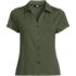 Women's Linen Blend Short Sleeve Button Front Polo Top
