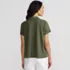 Women's Linen Blend Short Sleeve Button Front Polo Top, Back