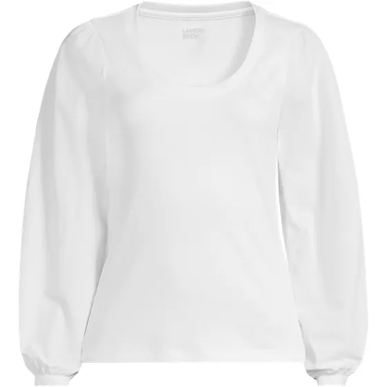 Women's Supima Interlock Scoop Neck Blouson Sleeve Top - primary