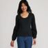 Women's Supima Interlock Scoop Neck Blouson Sleeve Top, Front