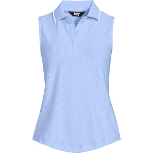 Women's Sleeveless Eyelet Active Polo Top, Front