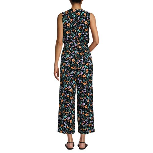 Women's Sleeveless Creaseless Wrap Jumpsuit, Back