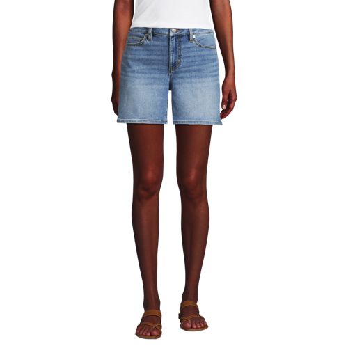  Lands' End Recover Jeansshorts, Damen, Größe:34 Regular, Blau, Elasthan/baumwoll-mischung/polyester-mischung, By Lands' End 