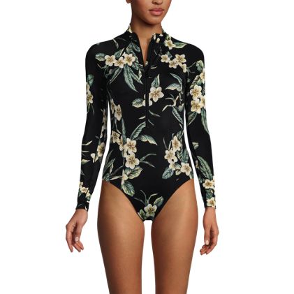 Women's Tugless Long Sleeve Rash Guard One Piece Swimsuit - image 4