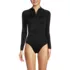 Women's Mastectomy Tugless Long Sleeve Rash Guard One Piece Swimsuit, alternative image