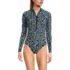 Women's Tugless Long Sleeve Rash Guard One Piece Swimsuit, alternative image