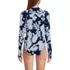 Women's Tugless Long Sleeve Rash Guard One Piece Swimsuit, Back