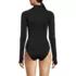 Women's Mastectomy Tugless Long Sleeve Rash Guard One Piece Swimsuit, Back