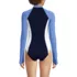 Women's Tugless Long Sleeve Rash Guard One Piece Swimsuit, Back