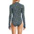 Women's Tugless Long Sleeve Rash Guard One Piece Swimsuit, Back