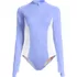Women's Plus Size Tugless Long Sleeve Rash Guard One Piece Swimsuit, Front
