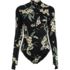 Women's Tugless Long Sleeve Rash Guard One Piece Swimsuit, Front