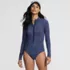 Women's Tugless Long Sleeve Rash Guard One Piece Swimsuit, alternative image