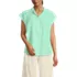 Women's Cotton Voile Drop Shoulder Short Sleeve Top, Front