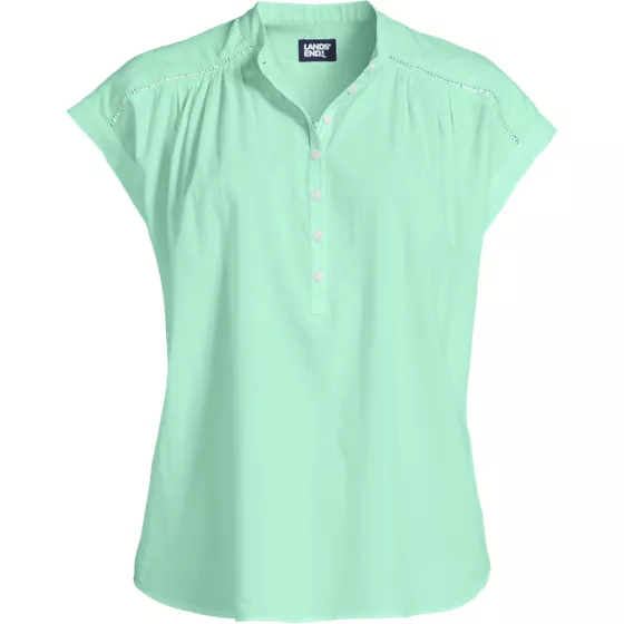 Women's Cotton Voile Drop Shoulder Short Sleeve Top - primary
