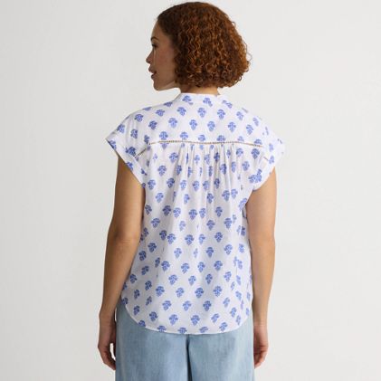 Women's Cotton Voile Drop Shoulder Short Sleeve Top - image 1