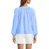 Women's Cotton Voile Long Sleeve Raglan Smocked Top, Back