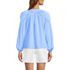 Women's Cotton Voile Long Sleeve Raglan Smocked Top, Back